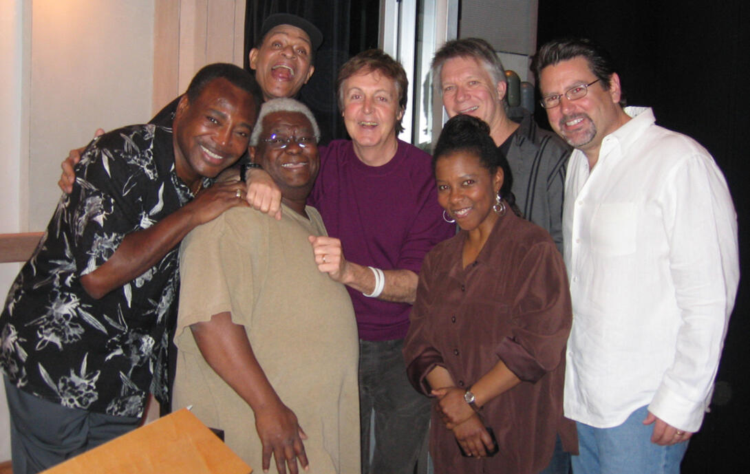 Benson, Jarreau, McCartney, Abe Laboriel, Patrice Rushin, John Burk, "Givin' It Up" session.
