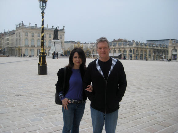 Larry on tour in Nancy, France with wife, Denise David-Williams, 2009.
