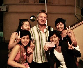 Larry with fans in Montreux-photo taken by Denise David-Williams.