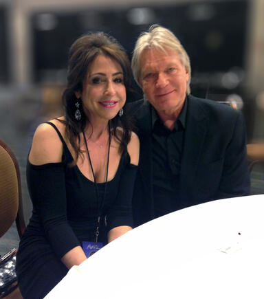 Larry and wife Denise David-Williams at the Quincy Jones -Michael Caine mutual "Power of Love" birthday celebrations, April 13, 2013.
