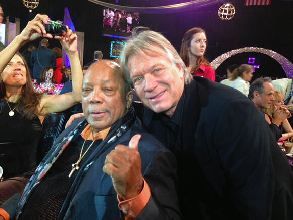 A moment with Quincy before concert, April 13, 2013.